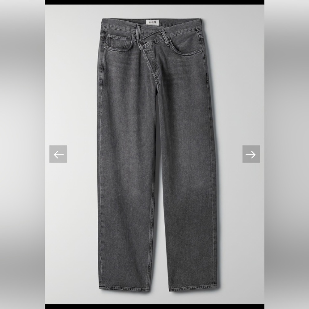 Agolde criss cross black high rise straight leg Jeans - Picture 2 of 6